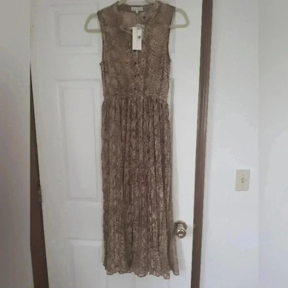 River moon snake print midi dress